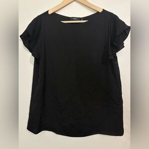 THEORY 100% Silk Quiet Luxury Ruffled Sleeve Medium